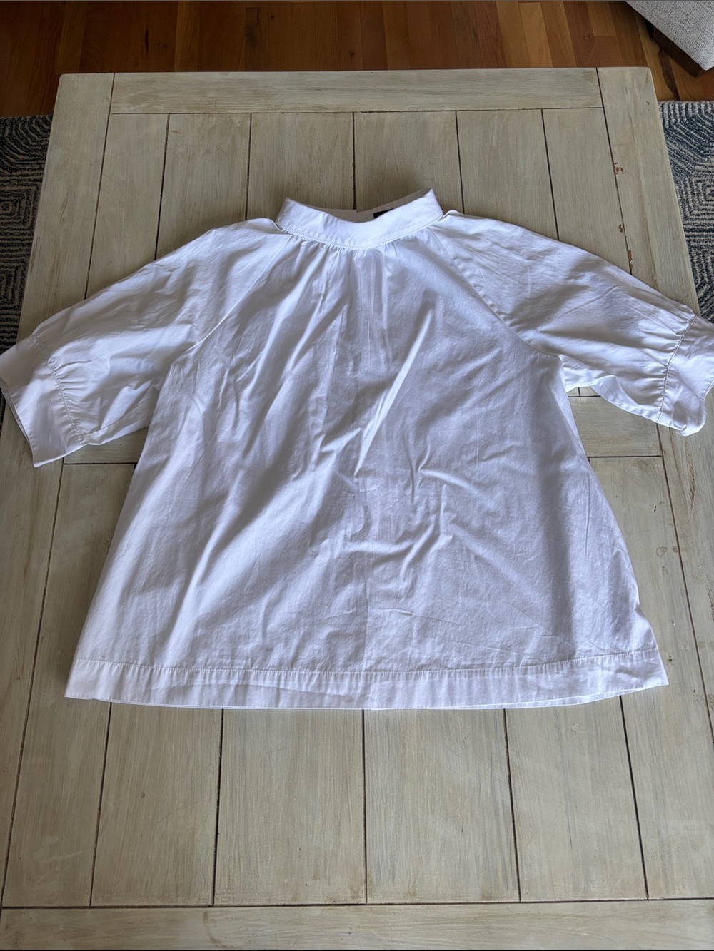 GAP 100% Cotton 80S Superfine Poplin White Short Sleeve Blouse XL Tall